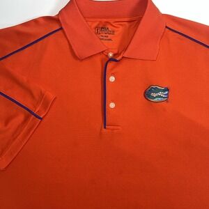 PGA TOUR Polo Shirt Mens XL Florida Gators Embroidered Logo Orange Short Sleeve